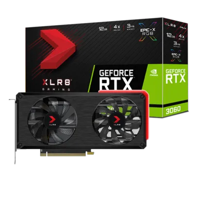 Placa de Vídeo PNY NVIDIA Geforce RTX 3060 XLR8 Gaming REVEL EPIC-X RGB Dual Fan Edition, LHR, 12GB,