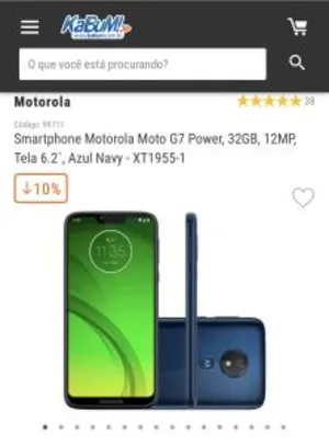 Smartphone Motorola Moto G7 Power, 32GB, 12MP, Tela 6.2´, Azul Navy - XT1955-1 - R$800
