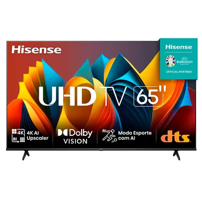 Hisense Smart TV UHD 4K 65 Polegadas 65A6K HDR10+ Dolby Vision Controle por Voz Compatível com Alexa