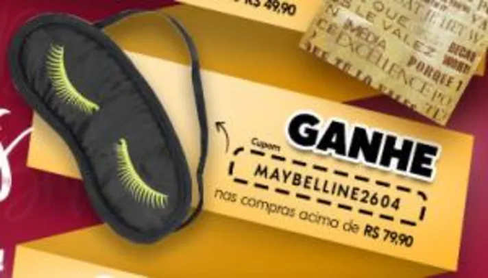 Ganhe máscara de dormir Maybelline em compras acima de R$79,90