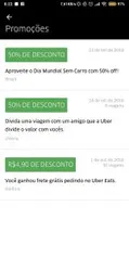 Uber 50% OFF para dividir com amigos