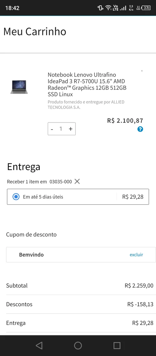 Imagem na descrição da promoção