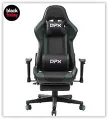 Cadeira Gamer Giratória com Apoio Retrátil para Pés e Braço 2D Verde GT17 - DPX