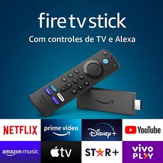 Fire TV Stick 4K, com Controle Remoto por Voz com Alexa, Dolby Vision [PIX]