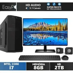 [R$1.488 com AME]Computador Desktop Intel Core I7 8gb Hd 2tb Monitor 21.5 FullHD HDMI EasyPC | R$1.591