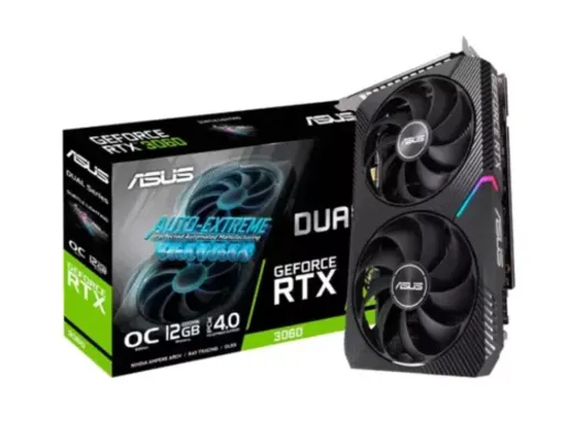 Placa de Vídeo RTX 3060 Asus Dual O12G V2 NVIDIA GeForce, 12GB GDDR6, LHR, DLSS, Ray Tracing - DUAL-RTX3060-O12G-V2