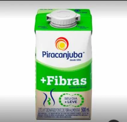 Leite e Fibras Piracanjuba 500ml | R$9 comprando 5 unidades