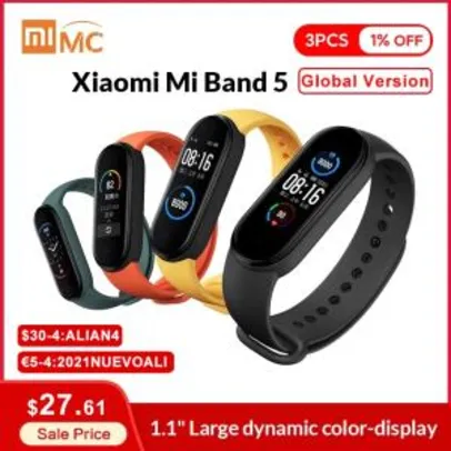 Smartband Xiaomi Mi Band 5 Global R$195