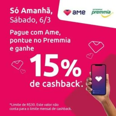 15% Cashback AME no Posto BR
