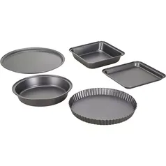 [R$9,89 AME SC] Conjunto de Assadeiras 5 Peças Milano Em Aço Carbono - Basic+