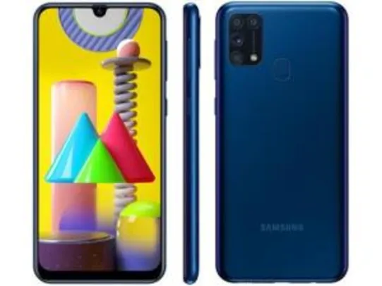(APP + CLIENTE OURO) Smartphone Samsung Galaxy M31 128GB Azul 4G - 6GB RAM - R$1493