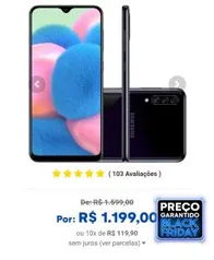 Samsung Galaxy A30s Dual Chip Android Tela 6.4" 64GB Câmera 25MP+5MP+8MP Octa-Core 4G Preto R$1.199