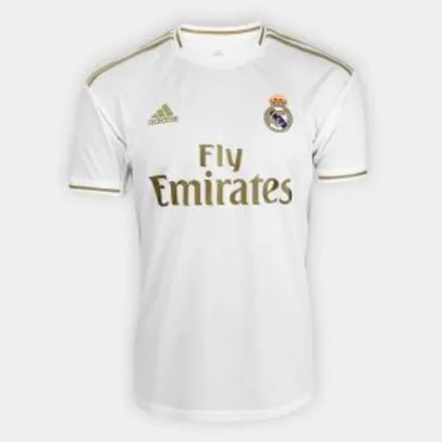 Camisa Real Madrid Home 19/20 s/n° Torcedor Adidas Masculina - Branco r$ 130