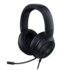 Razer Kraken X Fone de ouvido USB ultraleve para jogos: som surround 7.1 – moldura leve – iluminação com logotipo verde