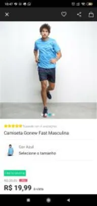 Camiseta Gonew Fast Masculina - Azul | R$20