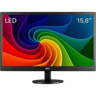 [AME] Monitor LED 15,6" AOC Widescreen E1670SWU/WM por R$ 279 ( Com AME)
