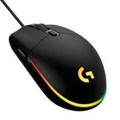 Mouse Gamer Logitech G203 LIGHTSYNC RGB Efeito de Ondas de Cores 6 Botões Programáveis e Até 8.000 DPI - Preto