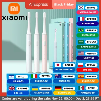 [TAXA INCLUSA] Xiaomi mijia t100 sonic escova de dentes elétrica sem fio usb recarregável