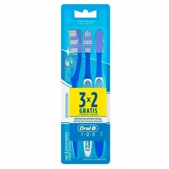 Kit 3 Escovas Dental Oral-B 123 Limpeza Brilhante | Leve 3, Pague 2 | R$ 1,88 cada