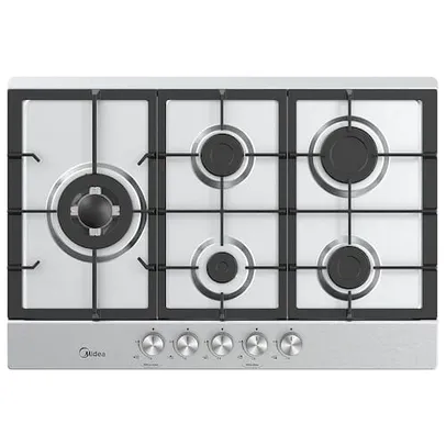 Cooktop 5 Bocas a Gás Inox com Mega Chama Midea - Bivolt