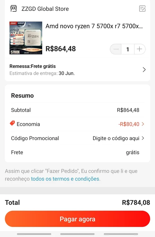 Imagem na descrição da promoção