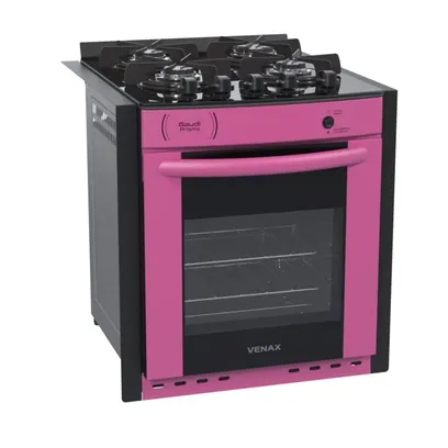 Foto do produto Fogao A Gas De Embutir Gaudi Prisma Vitreo Bl 4Q Pink Gas Glp - Venax