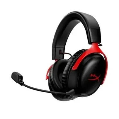 Headset Gamer Sem Fio HyperX Cloud III, Drive 53mm, Wireless, Multi Plataforma, Preto e Vermelho - 77Z46AA