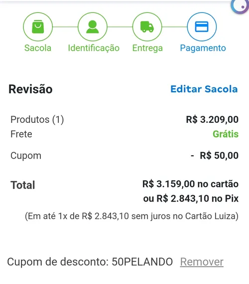 Imagem na descrição da promoção