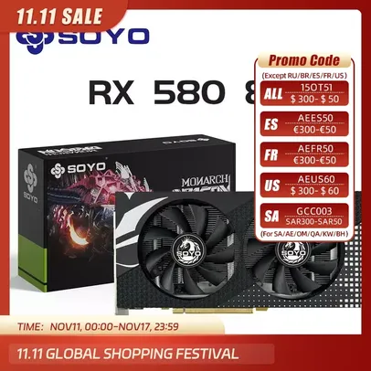 [Moedas] Placa de Vídeo RX 580 8GB SOYO 2048SP