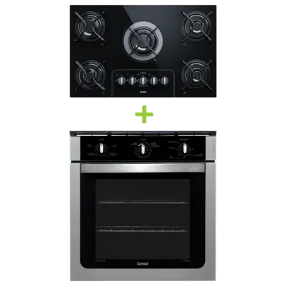 Combo Forno de embutir elétrico Consul 84 litros + Cooktop 5 bocas Consul (COB84AR + CDO75AE) COB_CD07_CJ