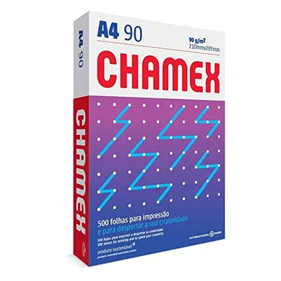 Chamex Papel A4, 210 x 297 mm, 90g, Pacote 500 Folhas, Branco Sulfite | R$21