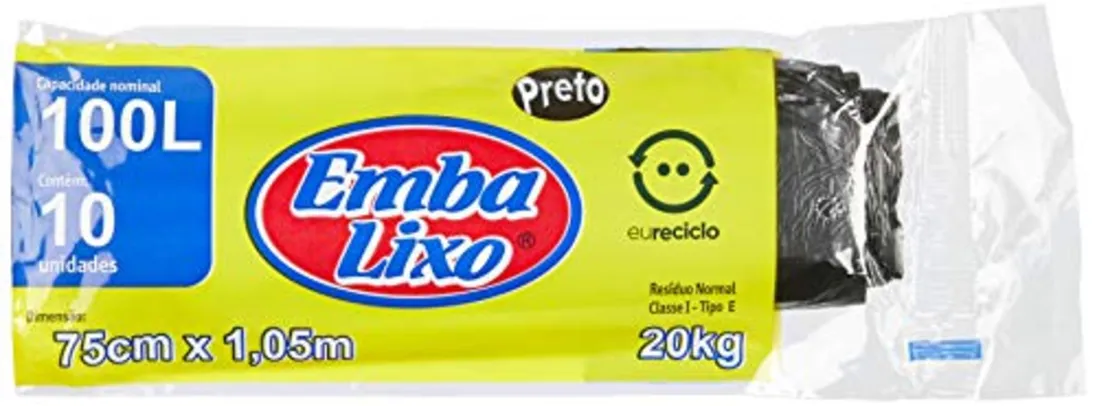 [Leve + Pague - R$6,32] Embalixo Saco Lixo Eu Reciclo 100 Litros