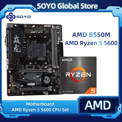  KIT PLACA MÃE SOYO B550M GAMING + RYZEN 5 5600