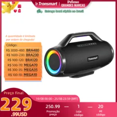 [No Brasil] Tronsmart Bang Max caixinha de som 130W caixa de som bluetooth com 3 Way 