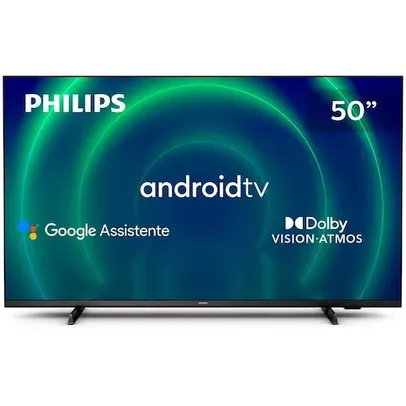 Smart TV 50 UHD 4K Philips 50PUG7406, Android TV, HDR10+, Dolby Vision, Dolby Atmos, Design Borderless e Bluetooth