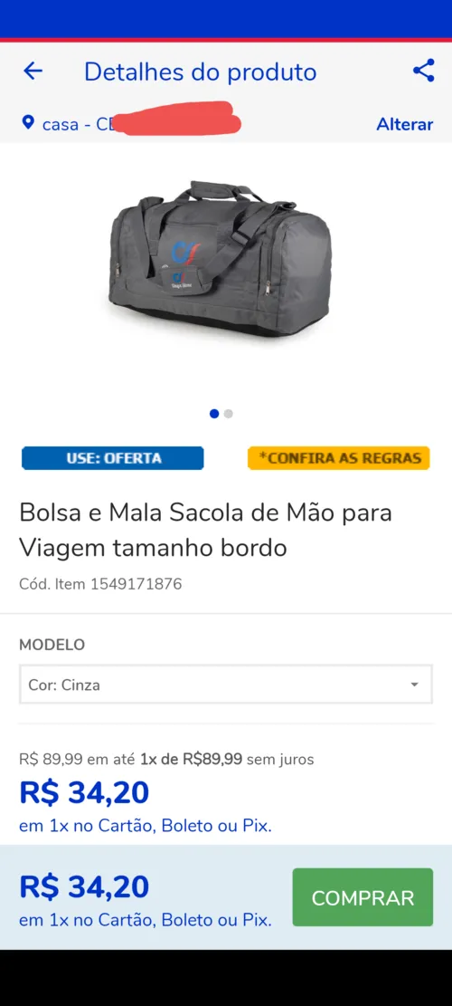 Imagem na descrição da promoção