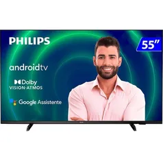 Smart TV Philips LED 55 4K Ultra HD Wi-Fi Android Bluetooth 55PUG7406/78