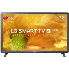 Smart TV LG LED 32” com Comandos de Voz, WebOS 4.5, Upscaler HD, HDR Ativo e Wi-Fi Preta - 32LM625BPSB por R$ 899