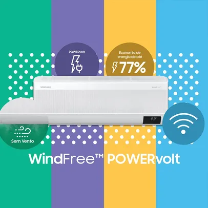 Ar Condicionado Split Inverter Samsung WindFree PowerVolt Frio 12000 BTUs Bivolt AR12BVFAVWKXAZ