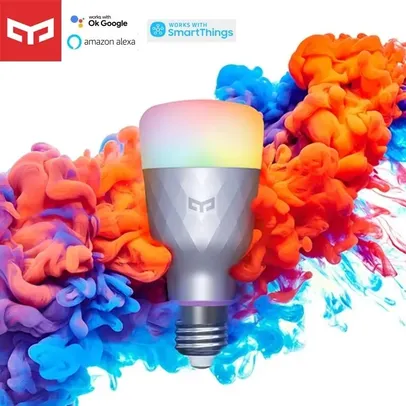 [Taxa inclusa] Lâmpada inteligente Xiaomi Yeelight RGB 16 milhões de cores - Compatível com Alexa e Google Assistente, Bivolt, Smart