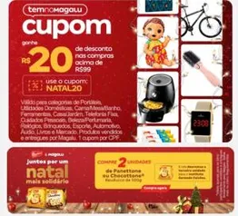 R$20 off em compras acima de R$99