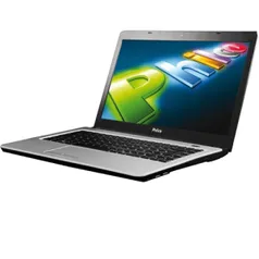 Notebook AMD Phenom II X2 - RAM 4GB - HD 500GB - LED 14" - Philco 14I2-P744LM - Linux - Preto por R$699