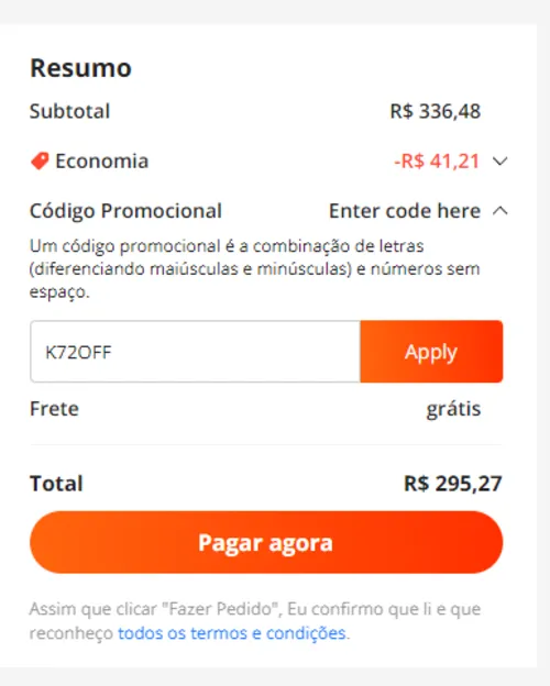 Imagem na descrição da promoção