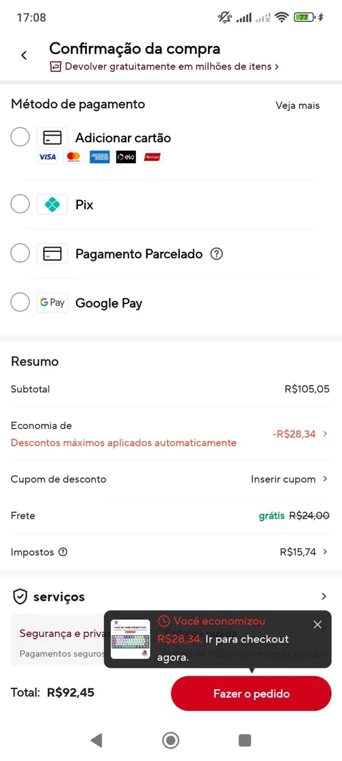 Imagem na descrição da promoção