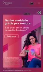 Cartões de crédito Bradesco anuidade grátis para sempre 1° cartão