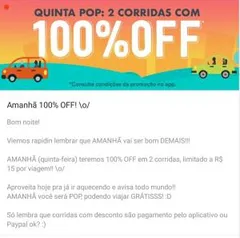 2 Viagens com até R$ 15 reais de desconto