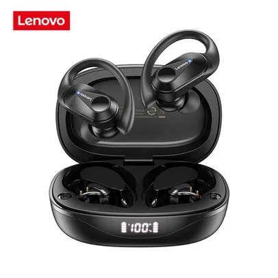 Fone de Ouvido Esportivo Sem Fio Lenovo LP75 BT5.3 Preto