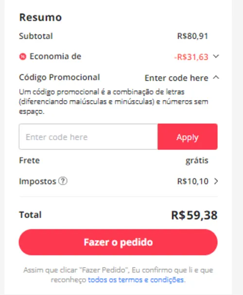 Imagem na descrição da promoção