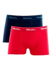 Kit 2 Cuecas Boxer Alg Infantil El , Mash, Menino, Vermelho/Azul Marinho, M