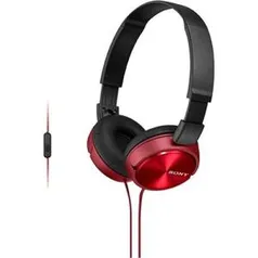 50% de volta com ame 58,24 Fone de Ouvido Sony MDR-ZX310AP/RQCE7 Headphone Vermelho | R$116